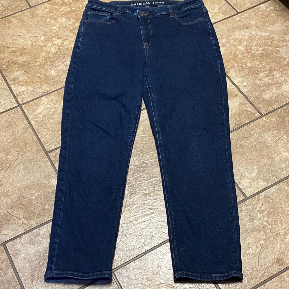 American Eagle Stretch Size 10 High Rise  Straight Leg Mom Jeans Denim